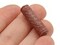 8 27mm Reddish Brown Vintage Plastic Crosshatch Patterned Tube Beads